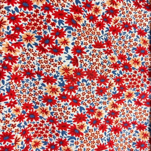 J. Crew Mercantile Flex Red Micro Floral Printed Button Up Short Sleeve Shirt - Picture 6 of 9